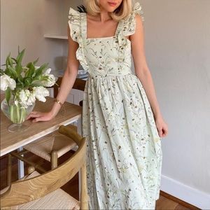 knee length dresses for ladies H&M Black Smocked Strapless Ruffle Square Neck A Line Midi Dress Size XXL main image 0